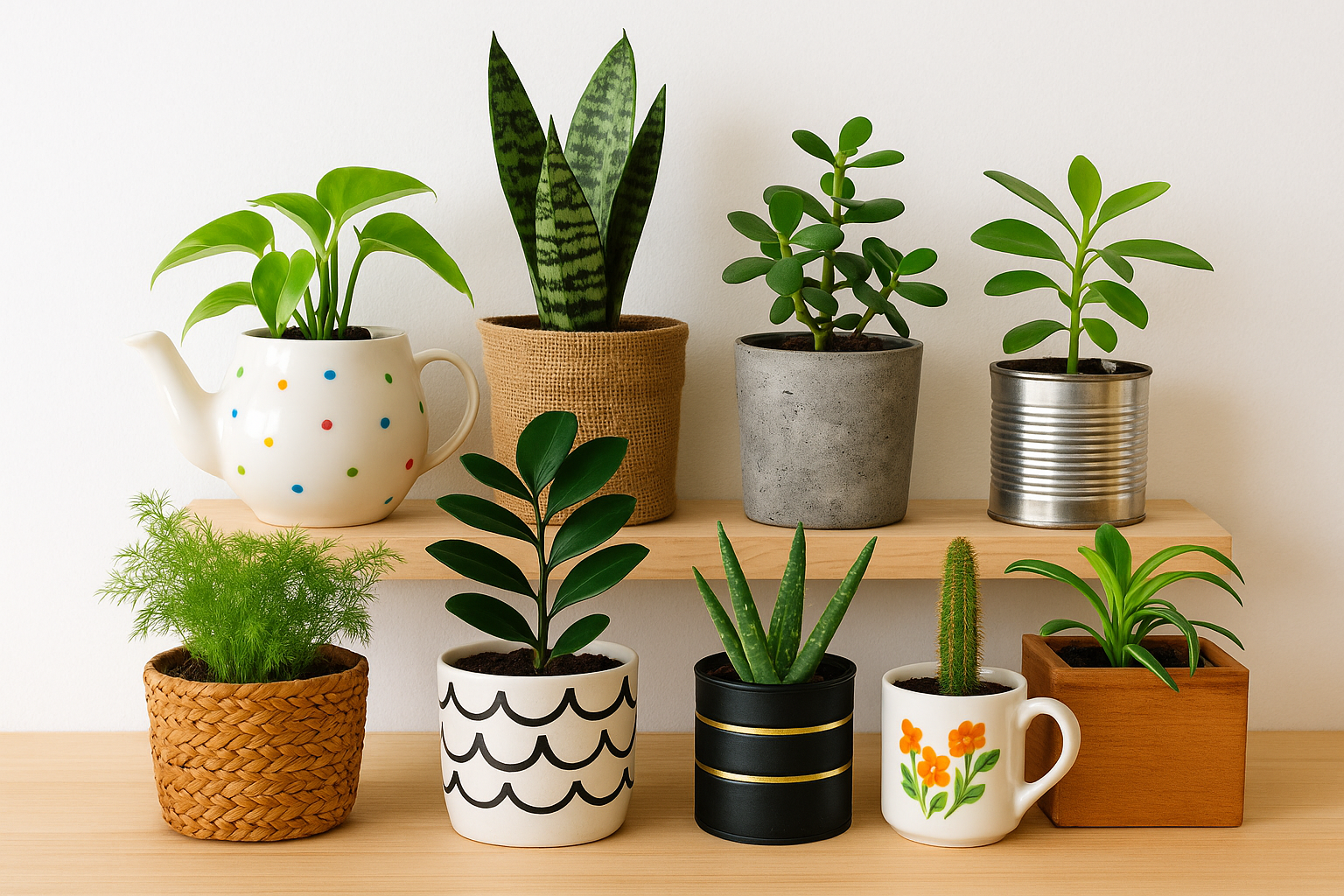 DIY indoor plant containers using mason jars.