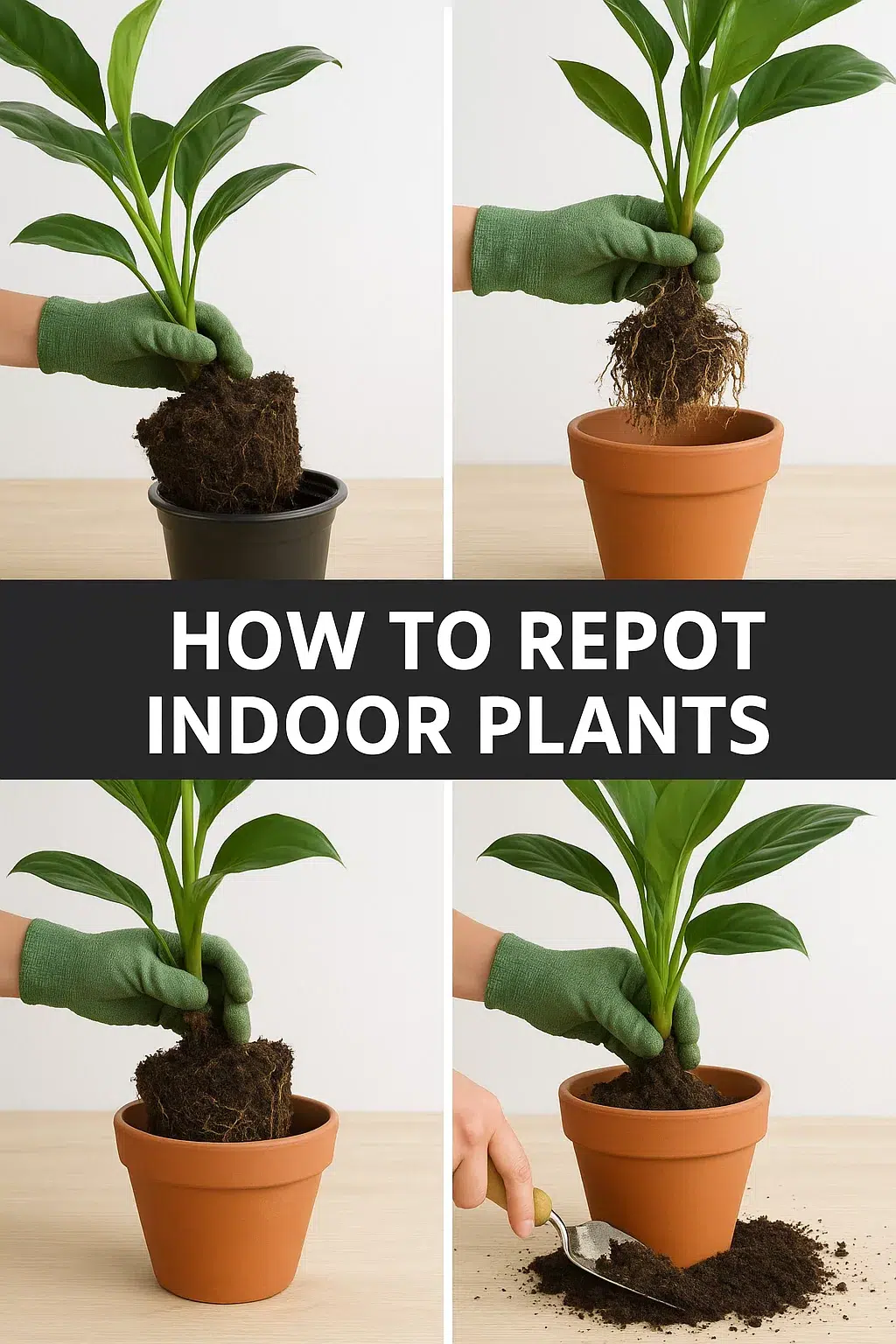 how to repot indoor plants step by step